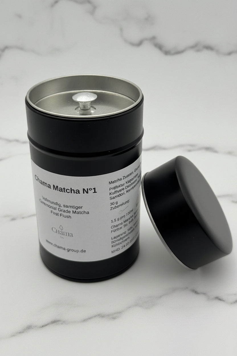 Chama Matcha N°1  Dose 30g geöffnet